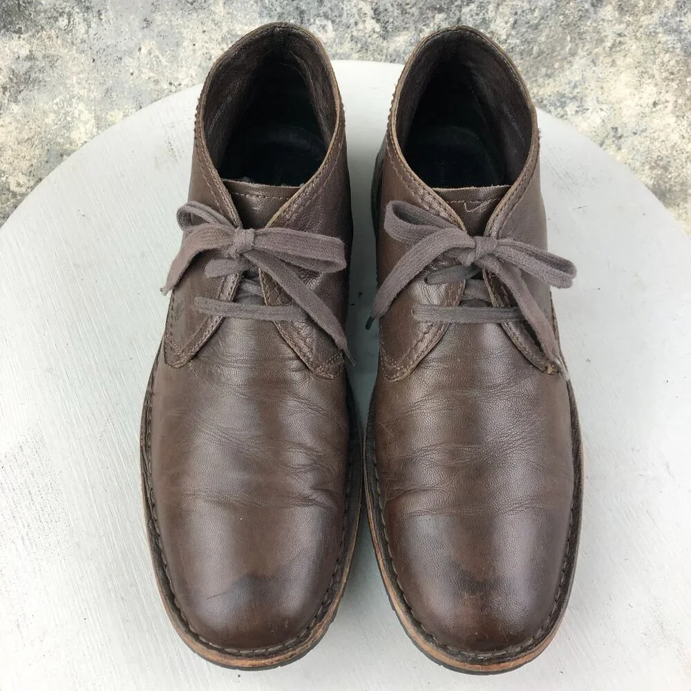 John Varvatos Men's Size 10M Dark Brown Leather Lace-Up Chukka Ankle Boots FAIR